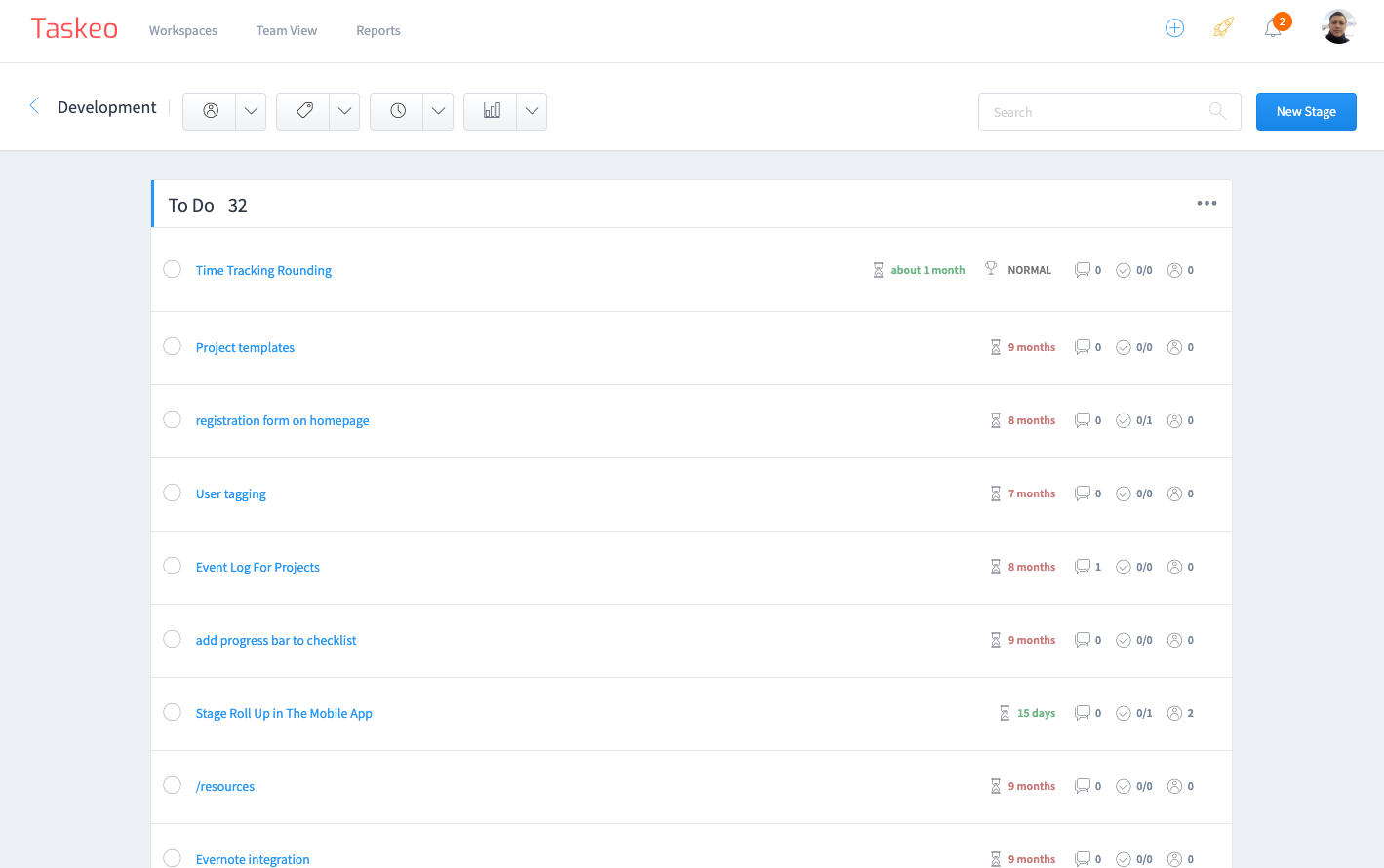 Screenshot of Taskeo