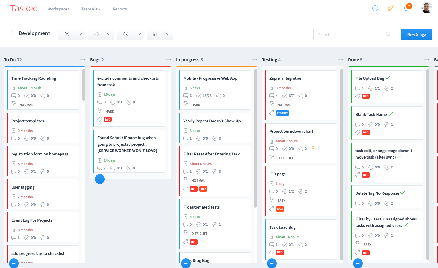 Screenshot of Taskeo