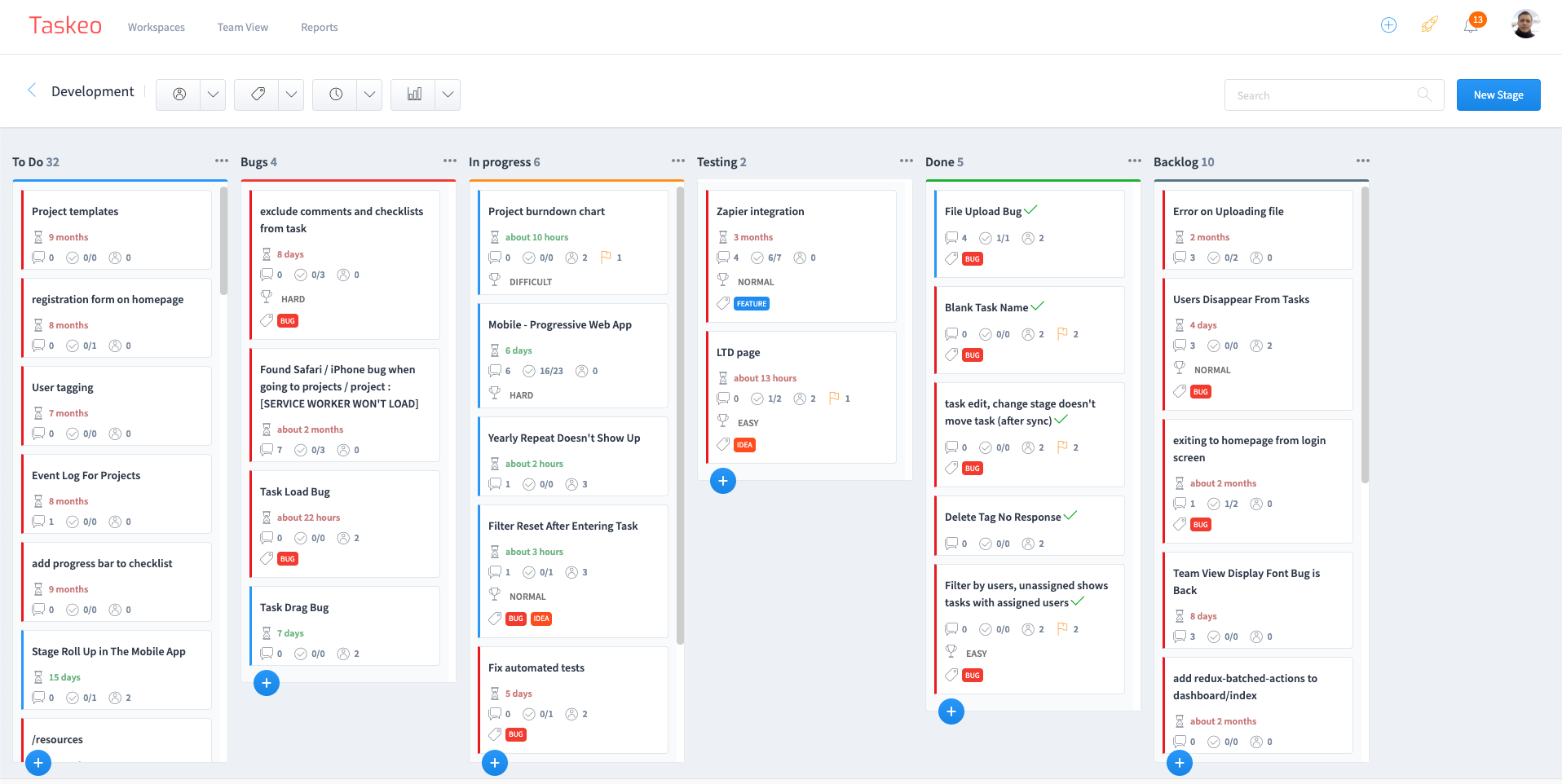 Screenshot of Taskeo